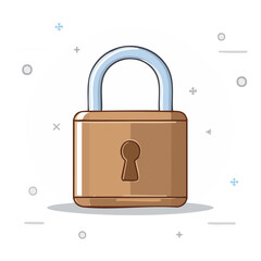 Poster - Metal Padlock with Keyhole Design, Security and Privacy Illustration