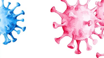 Poster - Colorful and Artistic Representation of Virus with Blue and Pink Shades for Educational and Medical Use