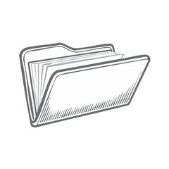 Poster - Illustration of an Open File Folder with Documents and Papers Inside Isolated on Black Background