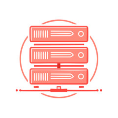 Poster - Illustration of Three Servers Connected in Circle for Storage Database and Hosting
