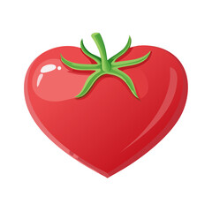 Poster - Whimsical Heart Shaped Tomato Vegetable Isolated on Black Background Fresh Ingredient Food Love Creative Design Illustration Graphic Art
