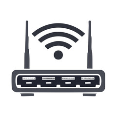 Poster - router wireless connection device for internet networking simple icon vector design