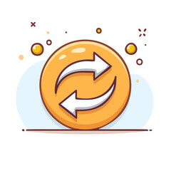 Poster - Circular Motion: Arrows Rotating Around a Core of Clouds and Stars Illustrative Style