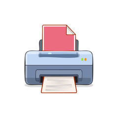 Aufkleber - Colorful Printer Printing Documents with Red Paper Inserted Against Black Background