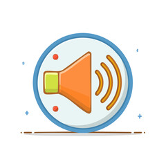 Aufkleber - orange speaker icon with sound waves circle design audio volume media