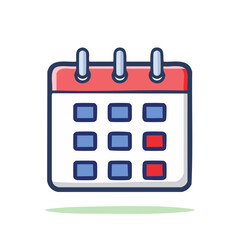 Poster - Cartoon Calendar Icon with Dates Marked for Reminders and Scheduling in Graphic Design Element