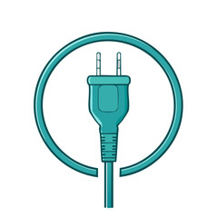 Poster - Electric Plug Inside of Wire Circle Symbol for Power Supply Connection and Electricity Consumption in teal with dark backdrop