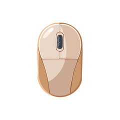 Poster - Tan Computer Mouse Illustration Wireless Peripheral Input Device Technology