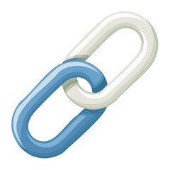 Poster - Interlocking Chains Connection Elements Unity Concept Teamwork Symbol Blue and White Connected