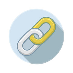 Poster - Two chain links connecting gold and silver icons representing connection and unity for web design and internet themes
