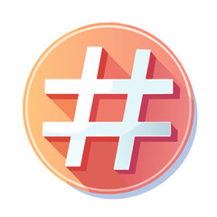 Poster - Hashtag icon on gradient circle shape social media digital marketing connection online networking internet community graphic