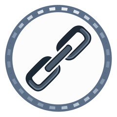 Poster - Isolated Chain Link Icon in Gray Circle on White Symbolizing Connection and Security for Graphic and Web Design Use