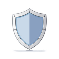 Poster - Isolated Cartoon Shield Symbolizing Protection Safety Security Guarding Defense