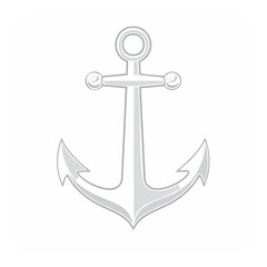 Poster - Illustration of an Anchor Symbol for Maritime Concepts and Nautical Themes. Isolated on White Background. Vector Design for Graphic Projects.