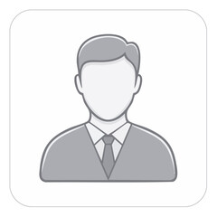 Poster - Anonymous Man in Suit Icon Vector Illustration, Business Professional, Gray Style