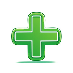 Poster - Green Cross Symbol with White Outline on Black Background Illustration