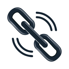 Poster - Cartoon Illustration of Linked Chain Rings Signifying Connectivity or Linkage Isolated on Black Background Symbolizing Strength or Unity