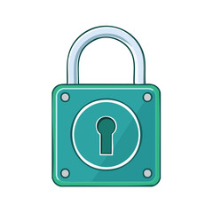 Poster - Stylized Padlock Illustration for Security and Privacy Themes on Black Background