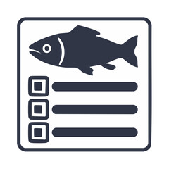 Aufkleber - Fish Checklist Design Showing Seafood Choices with Boxes and Lines on White Background