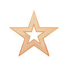 Poster - Layered Star Design Orange and White Outline Geometric Pattern on Black Background