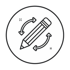 Poster - Pencil with Rotating Arrows Graphic Design, Edit and Refresh Concept in a Circle
