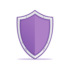 Poster - Cartoon shield illustration protection and security concept isolated vector graphic defense icon symbol armor medieval safeguard object safety shape