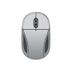 Poster - Simple gray computer mouse vector illustration on black background
