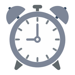 Poster - Gray Alarm Clock Showing Nine O'Clock on Black Background
