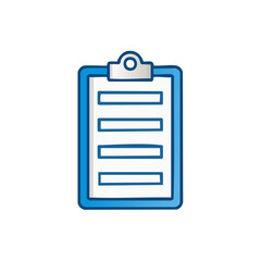 Aufkleber - Illustration of a Blue Framed Clipboard with Checklist on a Black Background Graphic