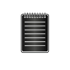 Poster - Stylized Notebook with Spiral Binding and Ruled Pages for Notes and Planning on Black Background