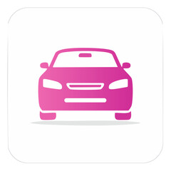 Poster - Front View Pink Car Icon Illustration on White Background