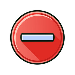 Poster - Vibrant Red Minus Symbol Design Represents Subtraction Negation or Error Message Concept