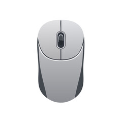 Poster - Grey computer mouse with scroll wheel for desktop or laptop use on dark background