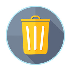 Poster - Recycle bin vector icon for trash and rubbish clean up. Flat design for waste management and environment symbol with shadow