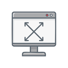 Leinwandbilder - Computer Screen with Expand Arrows Interface Icon for Resizing and Fullscreen Mode
