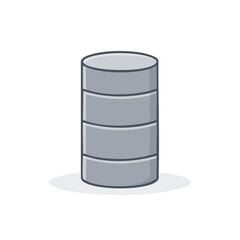 Poster - Isolated Round Gray Cartoon Data Storage Computer Databases Servers Illustration