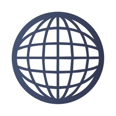 Poster - Stylized Globe Grid on Black Background Depicting Global Network and Communication