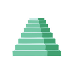 Poster - Illustration of Ascending Steps in a Green Color Palette Isolated on a Dark Backdrop