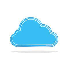 Aufkleber - Sky blue cloud illustration for weather forecast or cloud computing concept on a black background for minimalist modern designs