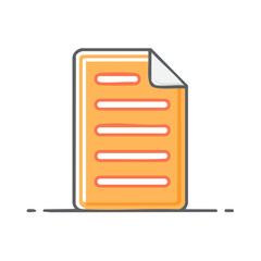 Poster - Stylized Document Icon with Folded Corner Depicting Information Data and Reports
