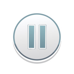 Poster - Pause button icon circular design for multimedia control stop sign on black background