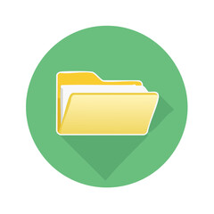 Aufkleber - Yellow Folder Icon Inside Green Circle File Management Data Organization