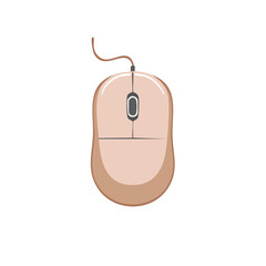 Poster - Computer Mouse with Cord Illustration on Black Background Electronic Device Technology Connectivity Cartoon