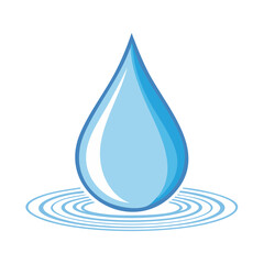 Poster - Water Droplet Creating Ripples in Still Water on Black Background Concept Illustration