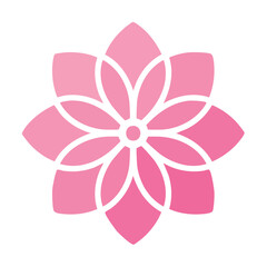 Poster - Pink flower mandala vector art petal design decorative floral blossom on black background ornament in nature aesthetic