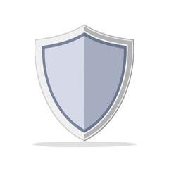 Poster - Silver Shield Emblem Icon Symbolizing Protection Security and Defense in Isolated Illustration