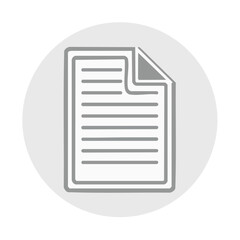 Poster - Document Icon with Folded Corner in a Circle, represents file, paperwork or written communication