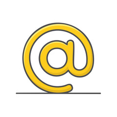 Poster - Golden At Sign Symbol on Black Background for Email Addresses and Social Media Communication