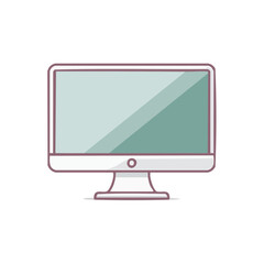 Leinwandbilder - Modern computer screen illustration simple desktop setup for office work graphic design projects and digital presentation technology