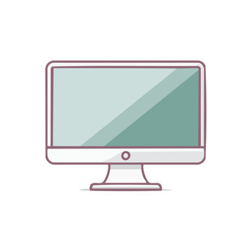 Modern computer screen illustration simple desktop setup for office work graphic design projects and digital presentation technology